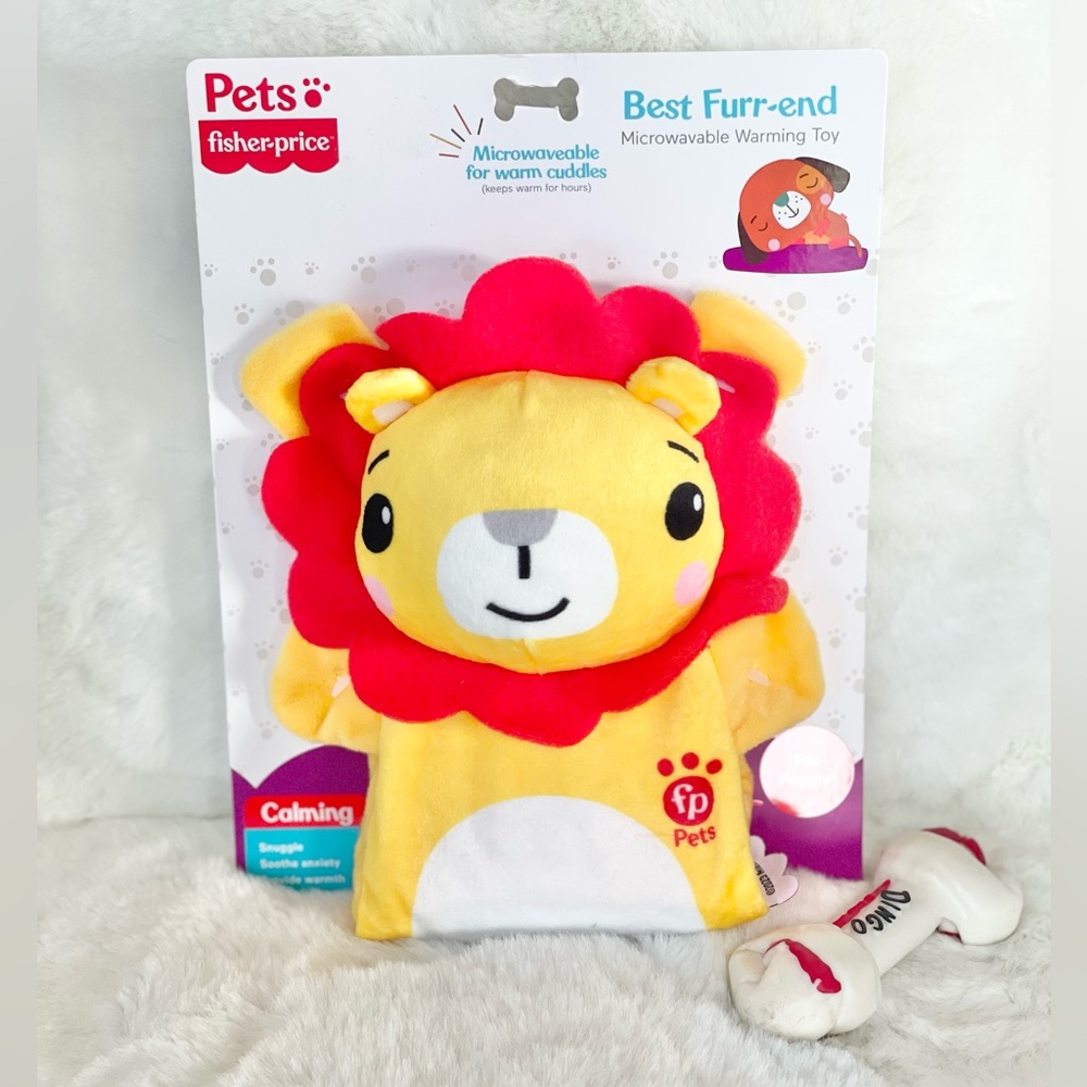 🐶New w/tag FISHER PRICE MICROWAVEABLE BEST FURR END WARMING TOY FOR PET soothes